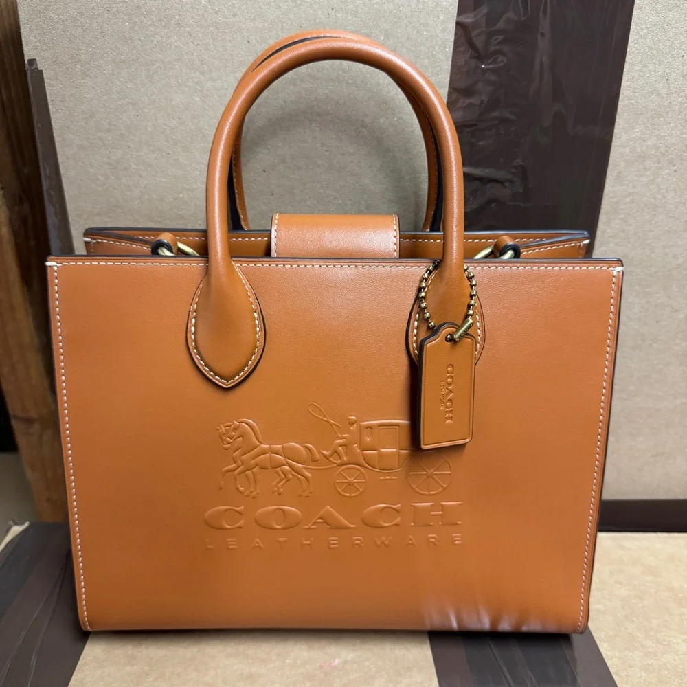 Coach Ace Leather Tote Bag 26 - Burnished Amber - Picture 6 of 11